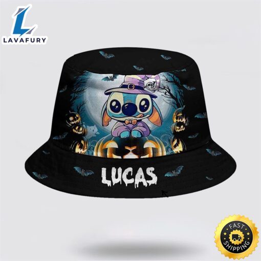 Custom Pumpkin Bat Stitch Bucket Hat