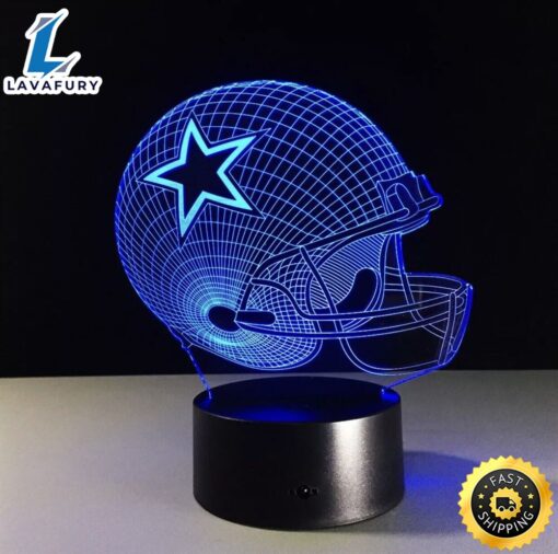 Dallas Cowboys 3d Led Light Lamp Collectible Nfl Football Team Home Decor Gift