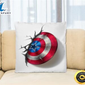 Dallas Cowboys NFL Football Captain America’s Shield Marvel Avengers Square Pillow