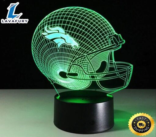 Denver Broncos 3d Led Lamp Home Decor Gift Peyton Manning Paint Black Base