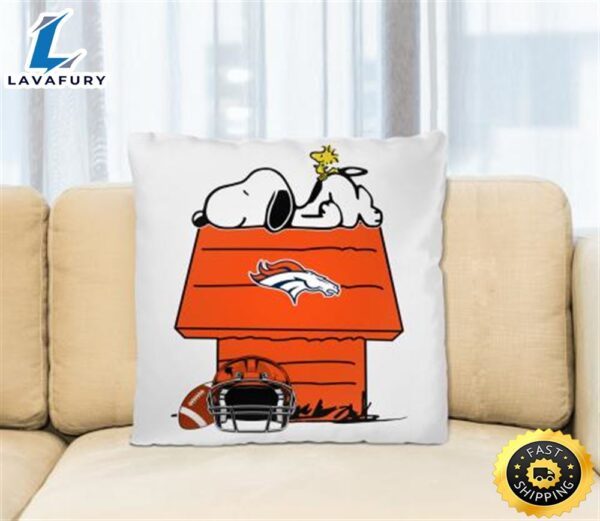 Denver Broncos NFL Football Snoopy Woodstock The Peanuts Movie Pillow Square Pillow