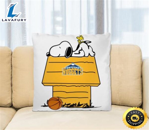 Denver Nuggets NBA Basketball Snoopy Woodstock The Peanuts Movie Pillow Square Pillow