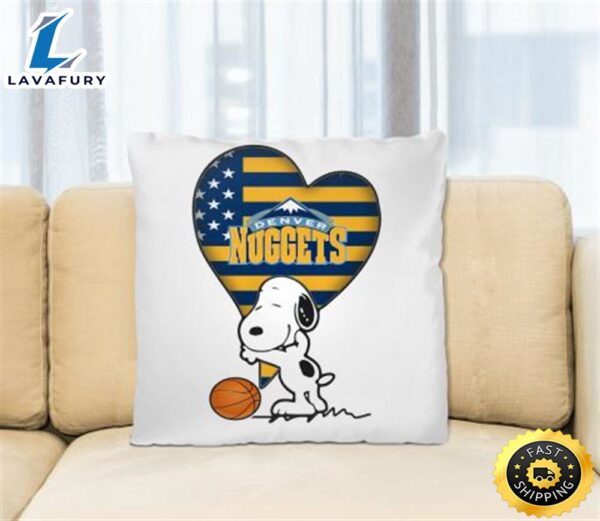 Denver Nuggets NBA Basketball The Peanuts Movie Adorable Snoopy Pillow Square Pillow