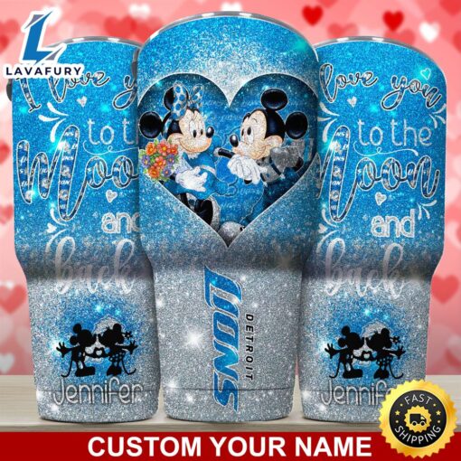 Detroit Lions NFL-Custom Tumbler Love You To The Moon And Back  For This