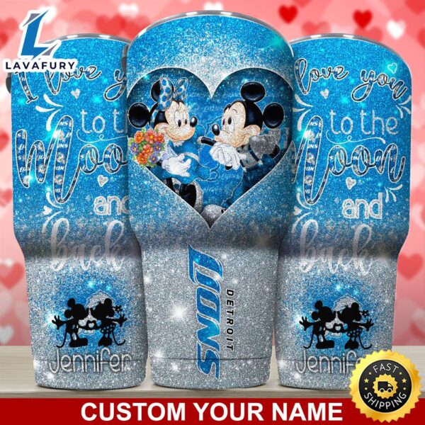 Detroit Lions NFL-Custom Tumbler Love You To The Moon And Back  For This