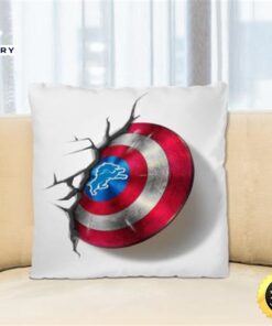 Detroit Lions NFL Football Captain America’s Shield Marvel Avengers Square Pillow