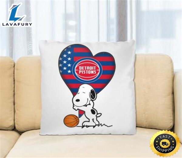Detroit Pistons NBA Basketball The Peanuts Movie Adorable Snoopy Pillow Square Pillow
