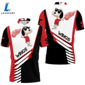 Detroit Red Wings Snoopy For Fans 3d Polo Shirt