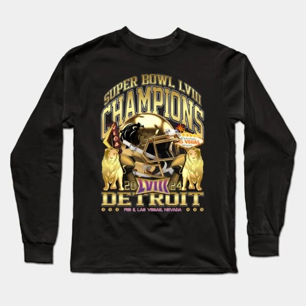 Detroit Super Bowl Champions 2024 Gold Rush Vintage T