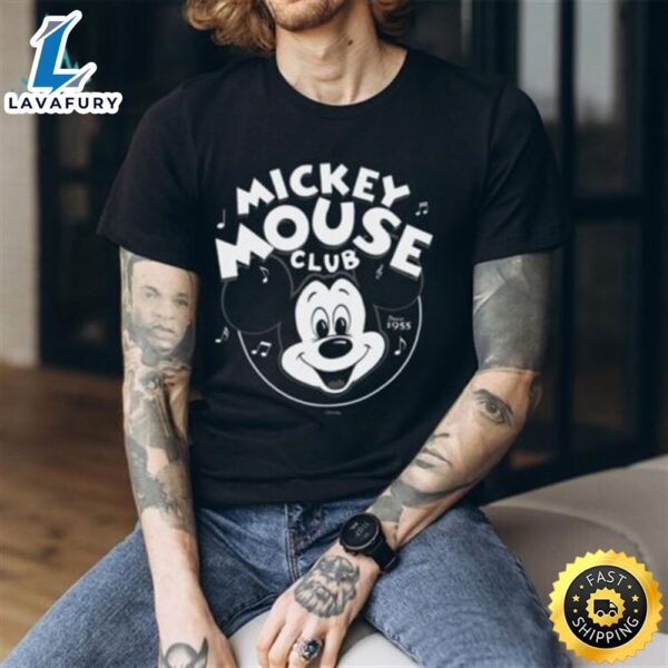 Disney 100 Mickey Mouse Club Logo Black & White Retro D100 T shirt