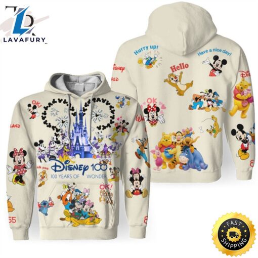 Disney 100 Years Of Wonder 3D Unisex Hoodie