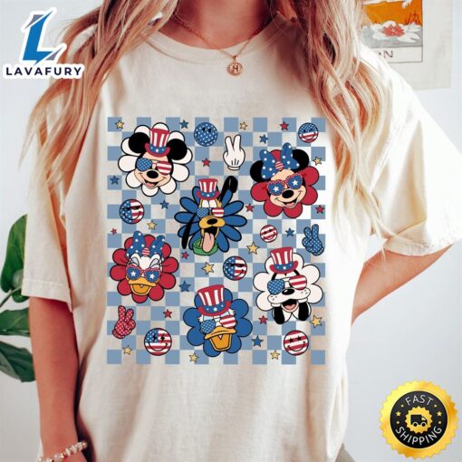 Disney 4th Of July Independence Retro Mickey And Friends Shirt