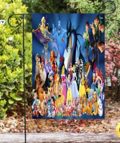 Disney All Characters Mickey Minnie Goofy Donald Pooh Lion King Princess 3 Double Sided Printing Garden Flag