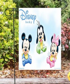 Disney Characters Baby Mickey Minnie Goofy Double Sided Printing Garden Flag