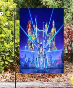 Disney Characters Mickey Donald Goofy Ariel Double Sided Printing Garden Flag