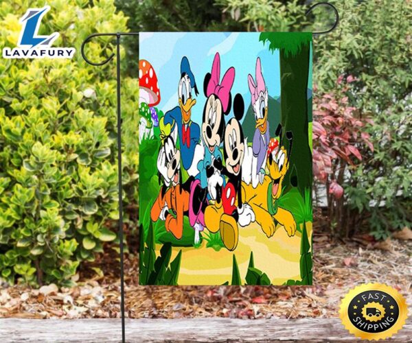Disney Characters Mickey Goofy Donald Duck 2 Double Sided Printing Garden Flag