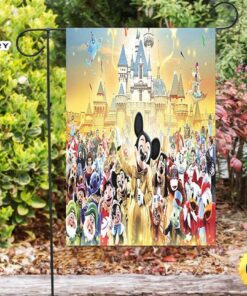 Disney Characters Mickey Minnie Goofy Donald Pooh Lion King Princess 3 Double Sided Printing Garden Flag