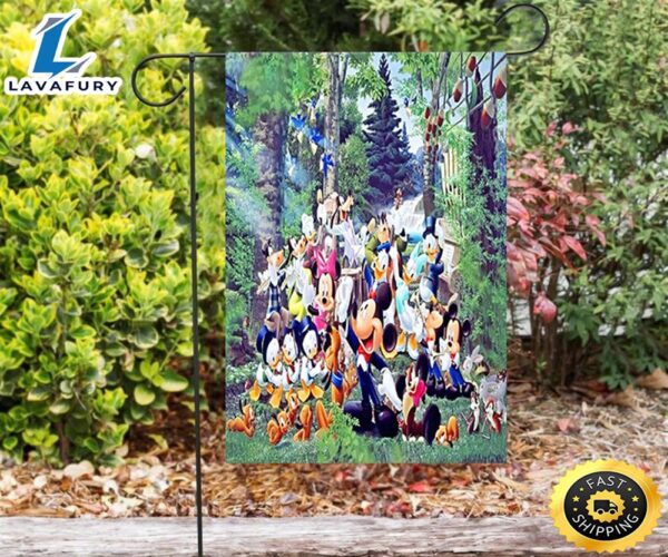 Disney Characters Mickey Minnie Goofy Donald Pooh Lion King Princess 7 Double Sided Printing Garden Flag
