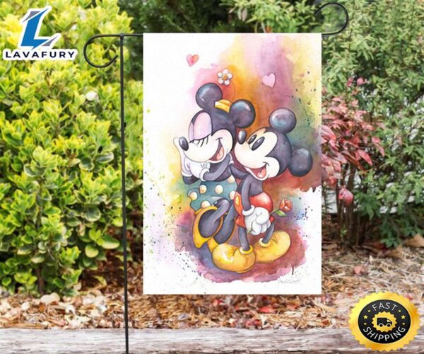 Disney Mickey A Rose For Minnie Double Sided Printing Garden Flag