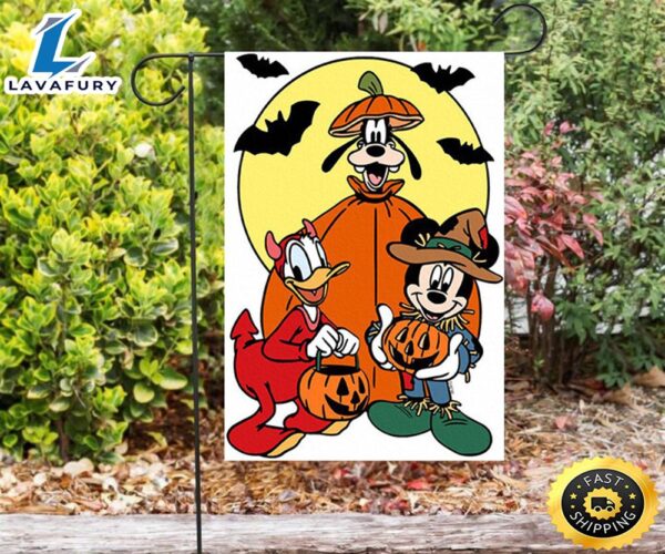 Disney Mickey And Friends Halloween1 Double Sided Printing Garden Flag