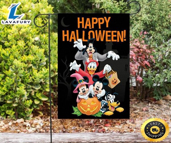 Disney Mickey And Friends Happy Halloween Double Sided Printing Garden Flag