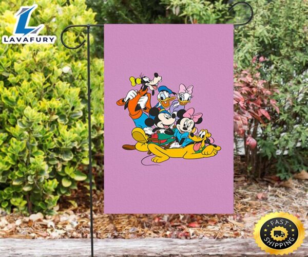 Disney Mickey And Friends Pink2 Double Sided Printing Garden Flag