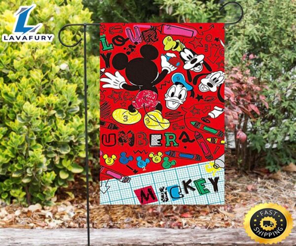 Disney Mickey And Friends Red3 Double Sided Printing Garden Flag