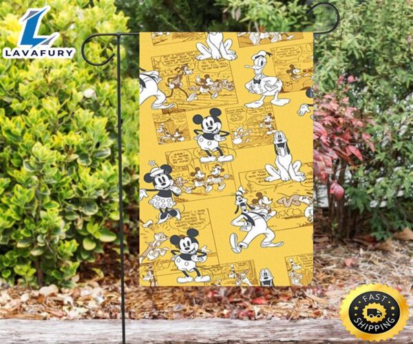Disney Mickey And Friends Yellow2 Double Sided Printing Garden Flag