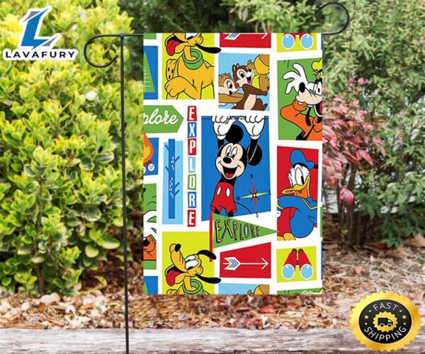 Disney Mickey Explore1 Double Sided Printing Garden Flag