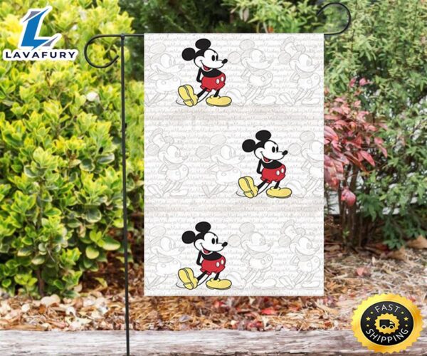 Disney Mickey Gray2 Double Sided Printing Garden Flag