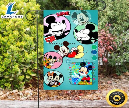 Disney Mickey Green2 Double Sided Printing Garden Flag