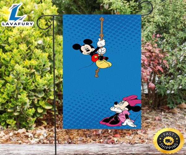 Disney Mickey Minnie Blue1 Double Sided Printing Garden Flag