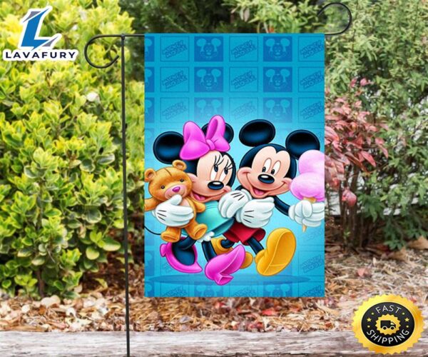 Disney Mickey Minnie Blue2 Double Sided Printing Garden Flag
