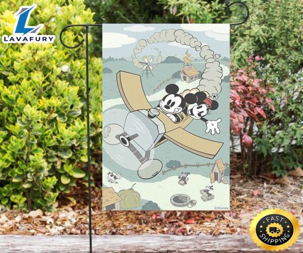 Disney Mickey Minnie Flying1 Double Sided Printing Garden Flag