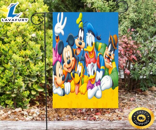 Disney Mickey Minnie Goofy Donald Duck Double Sided Printing Garden Flag