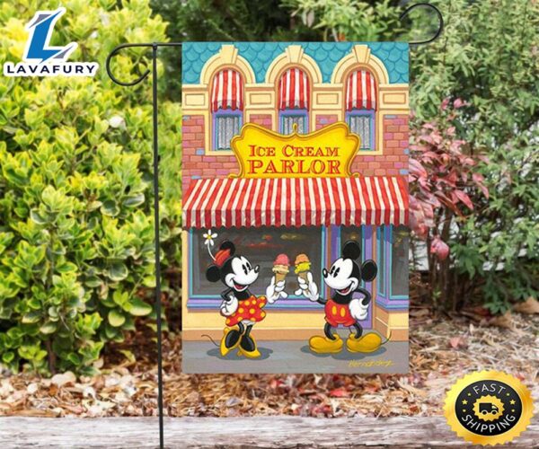 Disney Mickey Minnie Ice Cream1 Double Sided Printing Garden Flag