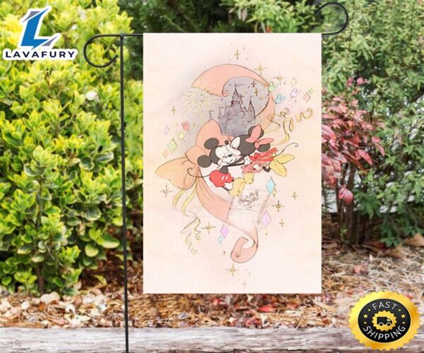 Disney Mickey Minnie Kissing4 Double Sided Printing Garden Flag