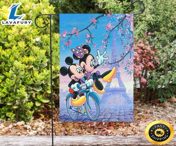 Disney Mickey Minnie Paris2 Double Sided Printing Garden Flag