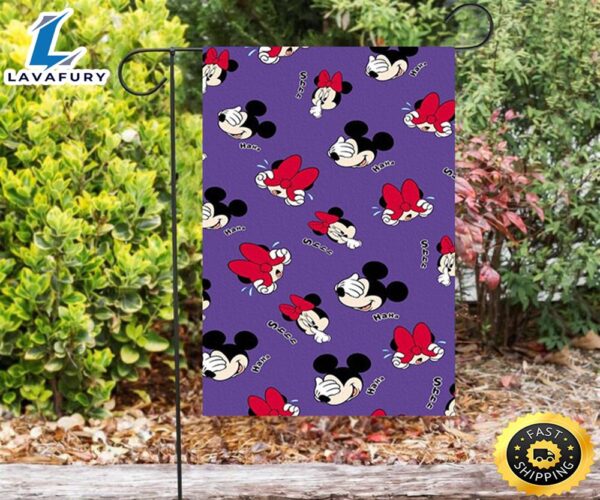 Disney Mickey Minnie Purple1 Double Sided Printing Garden Flag
