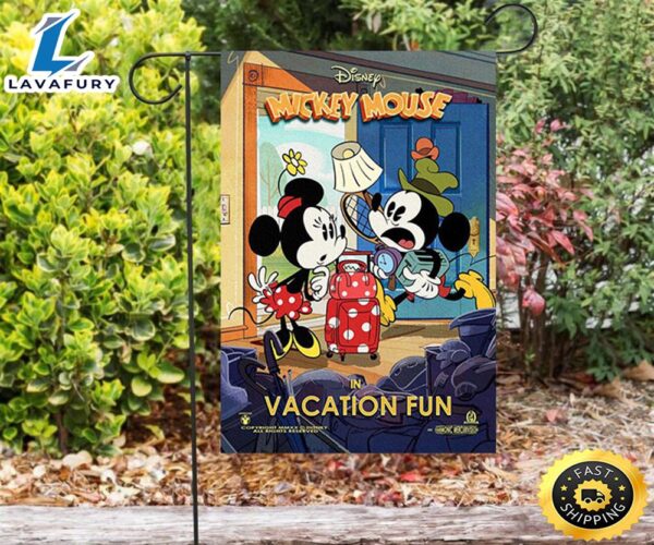 Disney Mickey Minnie Vacation Fun Double Sided Printing Garden Flag