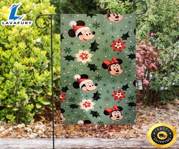 Disney Mickey Mouse Christmas Mickey And Minnie Green 1 Double Sided Printing Garden Flag