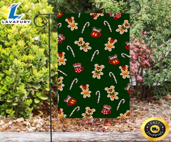 Disney Mickey Mouse Christmas Mickey And Minnie Green 7 Double Sided Printing Garden Flag