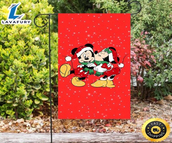 Disney Mickey Mouse Christmas Mickey And Minnie Red 1 Double Sided Printing Garden Flag