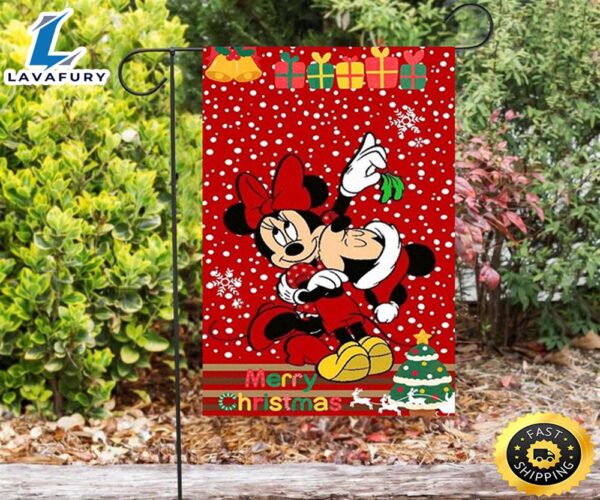 Disney Mickey Mouse Christmas Mickey And Minnie Red 4 Double Sided Printing Garden Flag