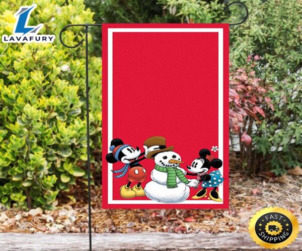 Disney Mickey Mouse Christmas Mickey And Minnie Red 7 Double Sided Printing Garden Flag
