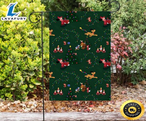 Disney Mickey Mouse Christmas Mickey Friends 14 Double Sided Printing Garden Flag