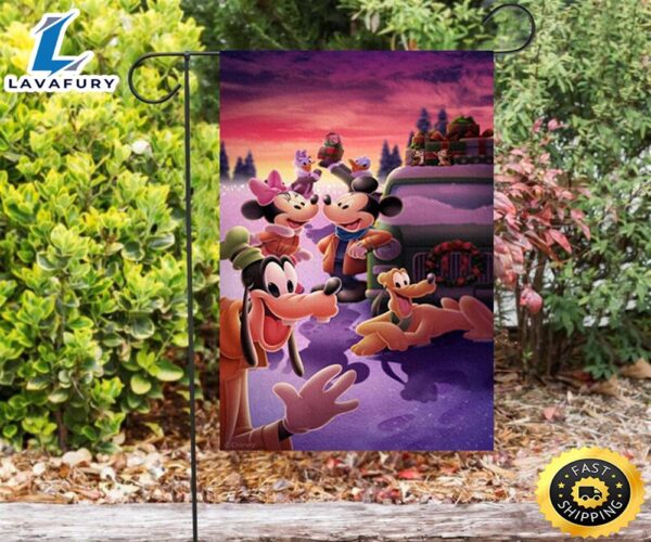Disney Mickey Mouse Christmas Mickey Friends 15 Double Sided Printing Garden Flag