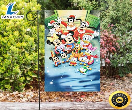 Disney Mickey Mouse Christmas Mickey Friends 16 Double Sided Printing Garden Flag