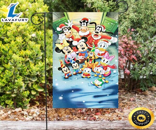 Disney Mickey Mouse Christmas Mickey Friends 16 Double Sided Printing Garden Flag