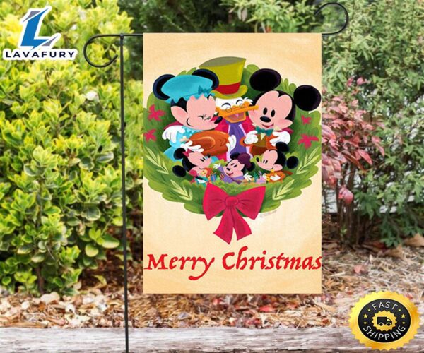 Disney Mickey Mouse Christmas Mickey Friends 17 Double Sided Printing Garden Flag